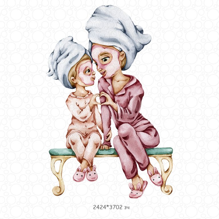 Мама и дочка иллюстрации — Liliya Shinkarenko