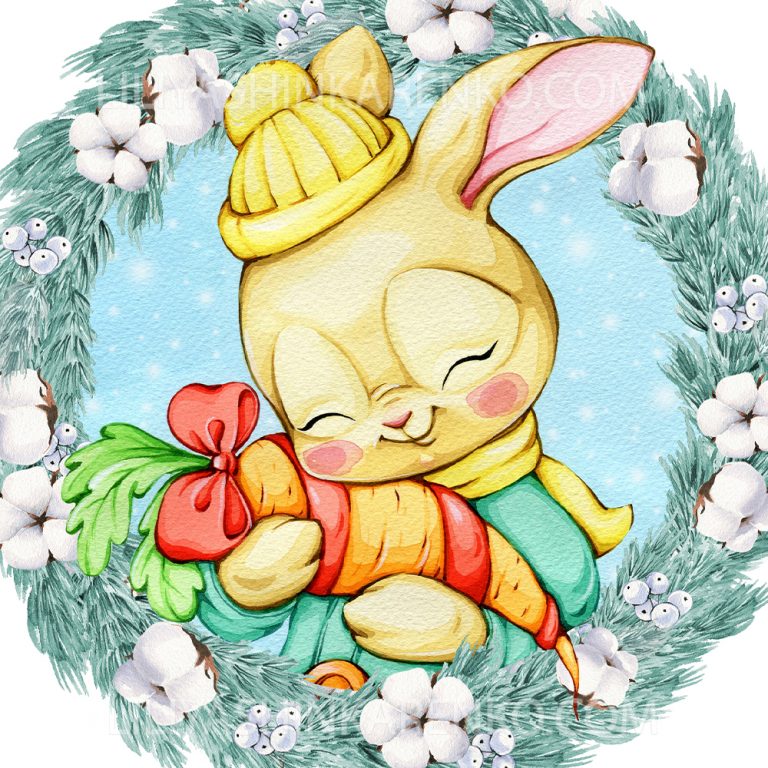 Зайки новогодние иллюстрации — Liliya Shinkarenko