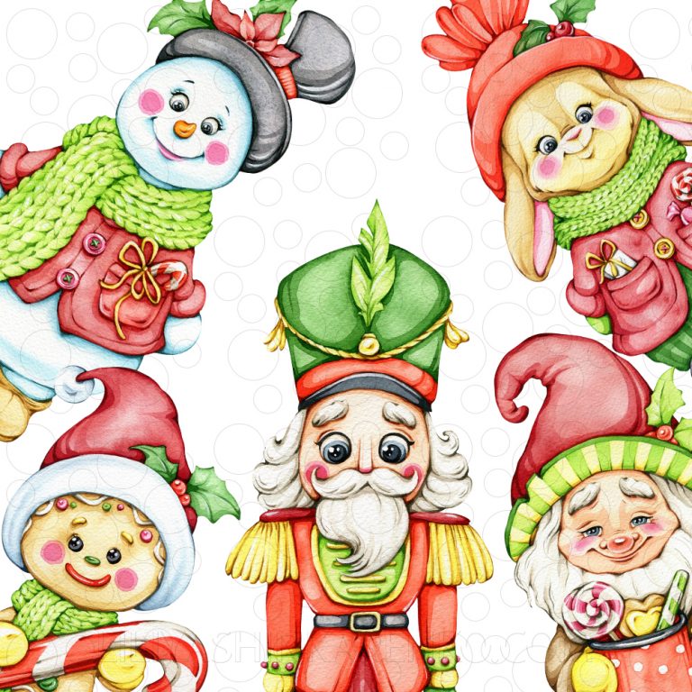 Новогодние персонажи иллюстрации — Liliya Shinkarenko